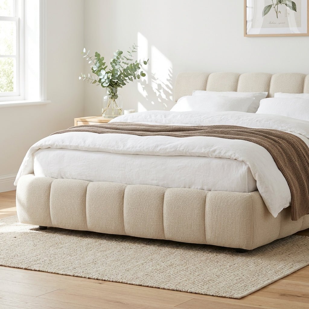 Valencia Modern Low - Profile King Tufted Bed - Altera