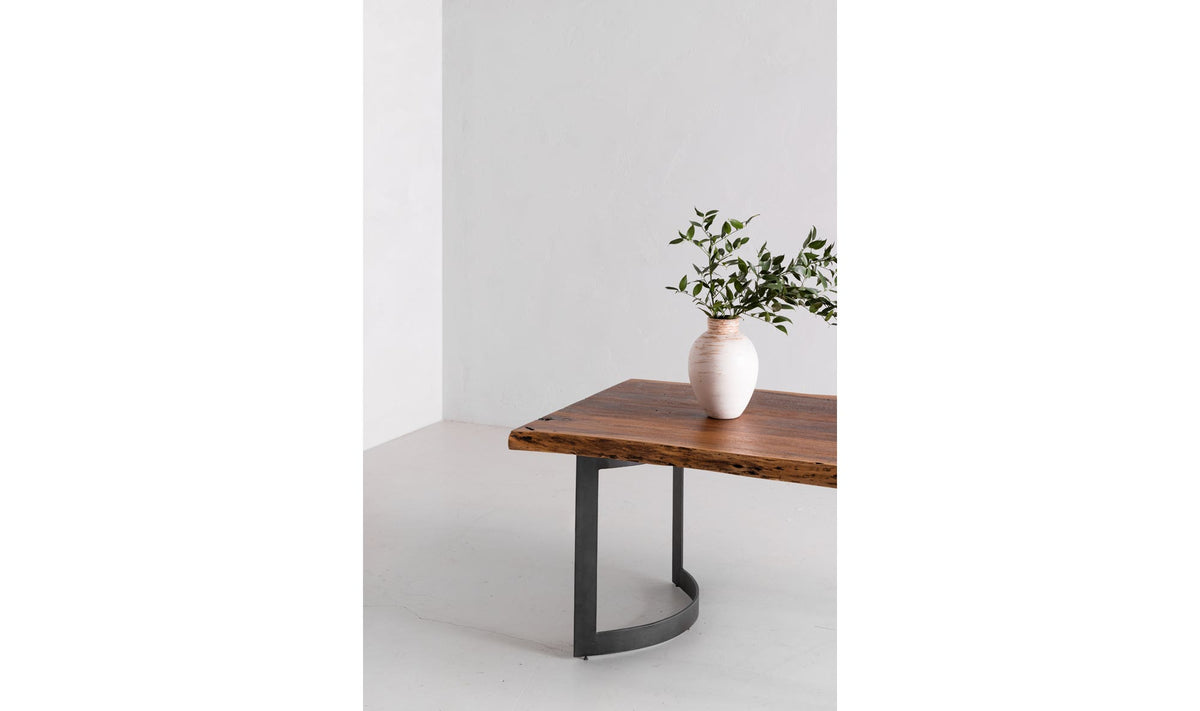 Bergamo Dining Table in Brown, styled in a living room, view 3