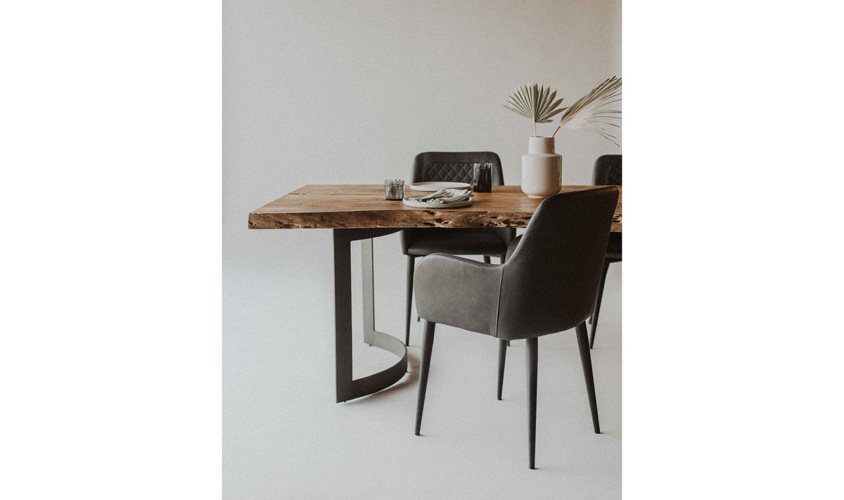 Bergamo Dining Table in Brown, styled in a living room, view 2