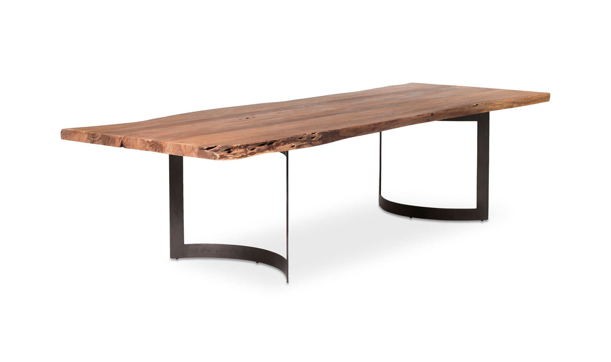 Bergamo Dining Table in Brown, three-quarter view