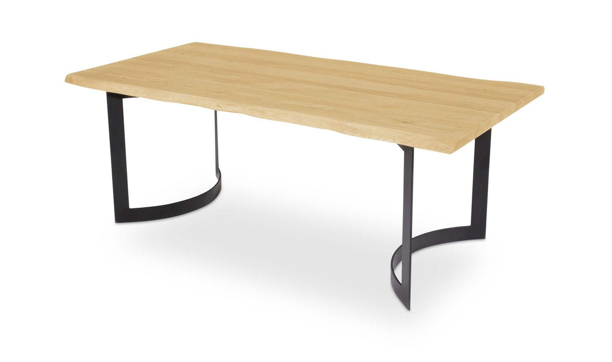 Bergamo Dining Table in Oak, three-quarter view