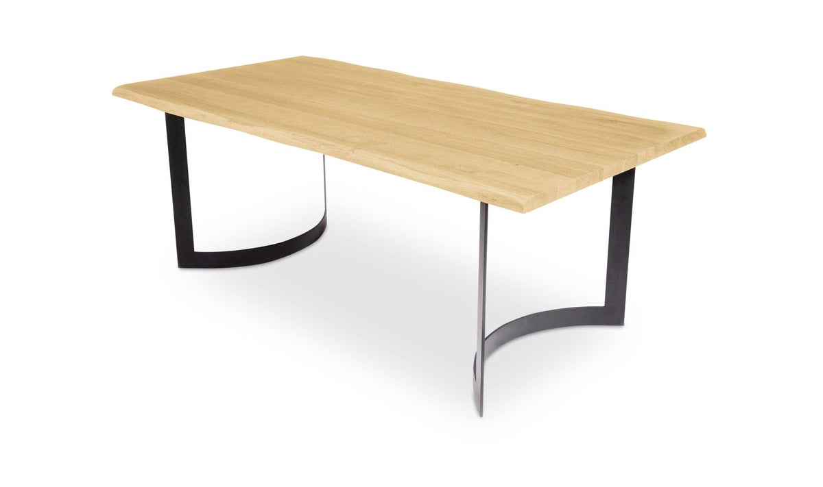 Bergamo Dining Table in Oak, three-quarter view, view 2