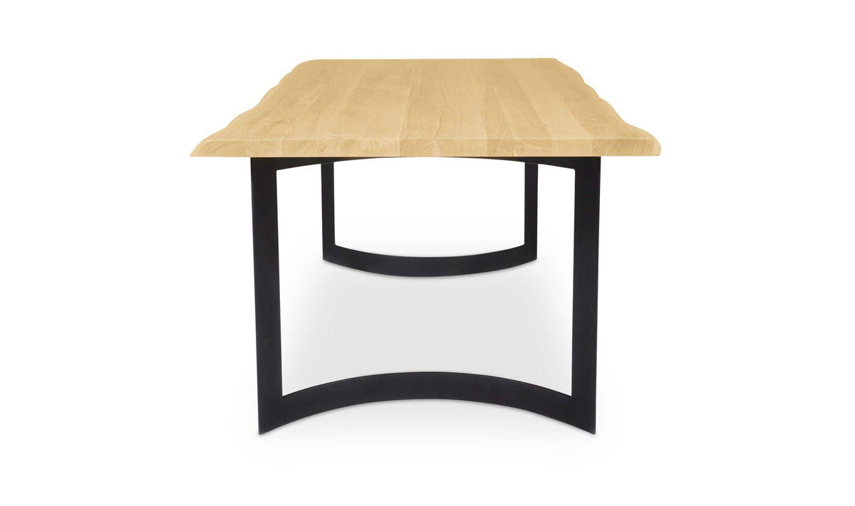 Bergamo Dining Table in Oak, side profile