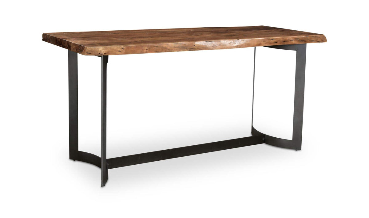 Bergamo Counter Table in Brown, solid acacia detail