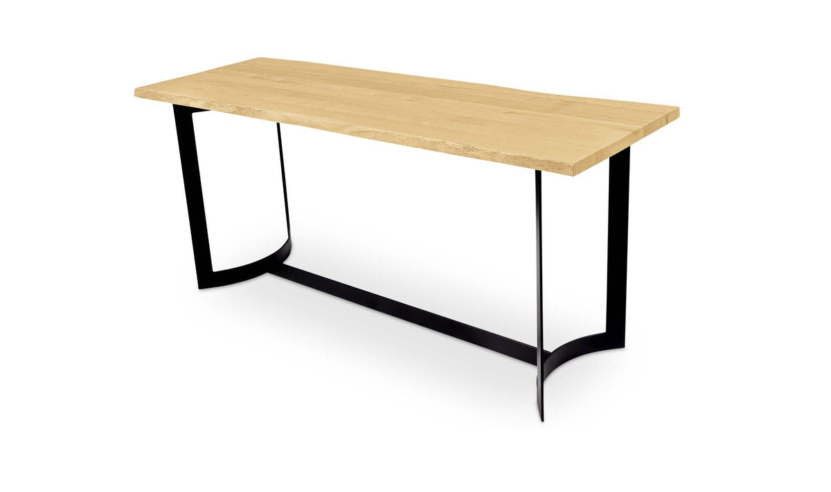 Bergamo Counter Table in Oak, three-quarter view