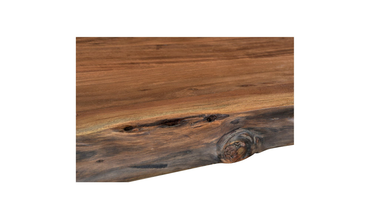 Bergamo Console Table in Brown, solid acacia detail