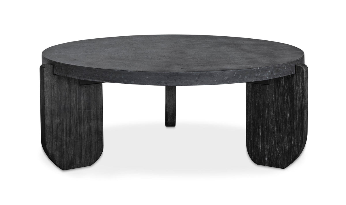 Whitby Coffee Table in Black — concrete top, 36½" × 36½"