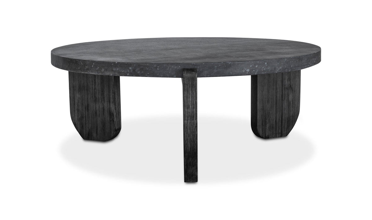Whitby Coffee Table in Black — concrete top detail