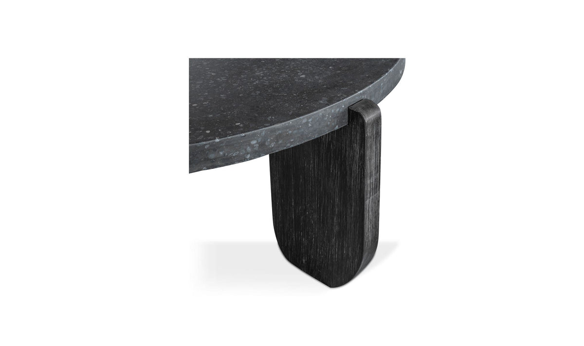 Whitby Coffee Table in Black — concrete top detail
