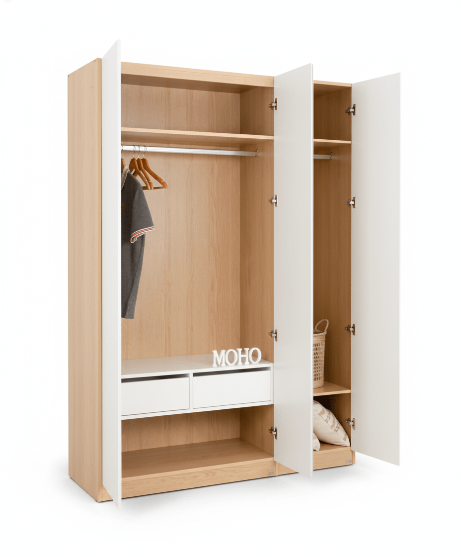 Vienna 201 Three - Door Wooden Wardrobe - Altera