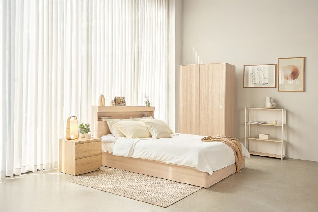Vienna Bedroom Furniture Combo: Storage Bed, Sliding Wardrobe, USB - C Charging - Altera