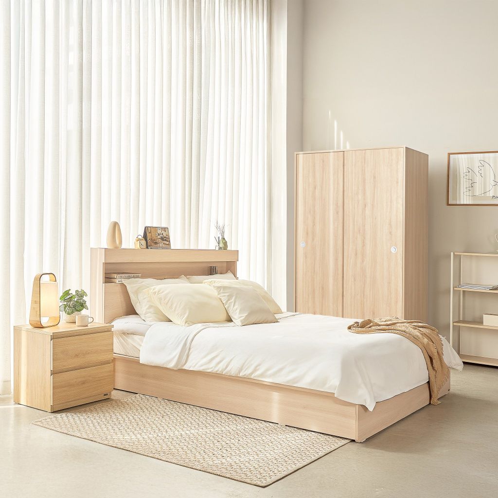 Vienna Bedroom Set: Storage Bed & Sliding Wardrobe Combo - Altera