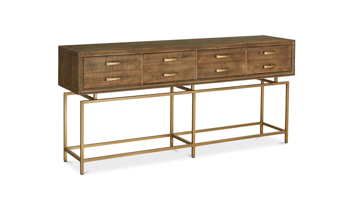 Athlone Console Table in Natural, three-quarter view
