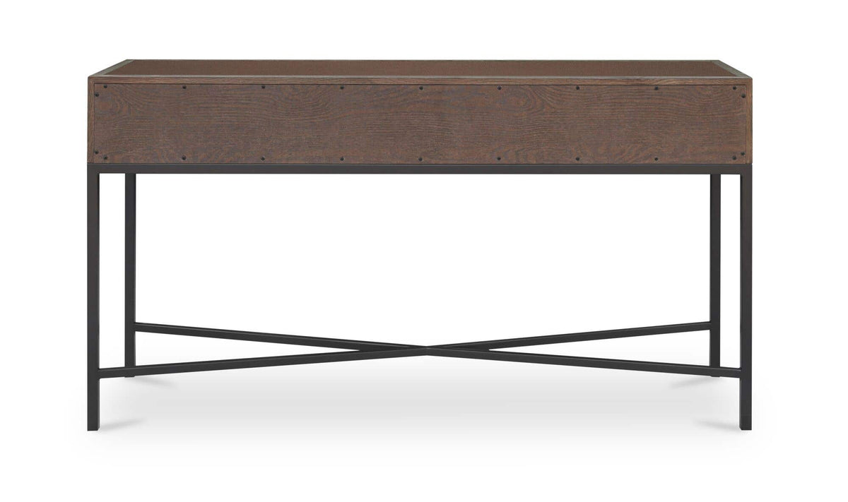 Moravia Console Table in Brown, back view