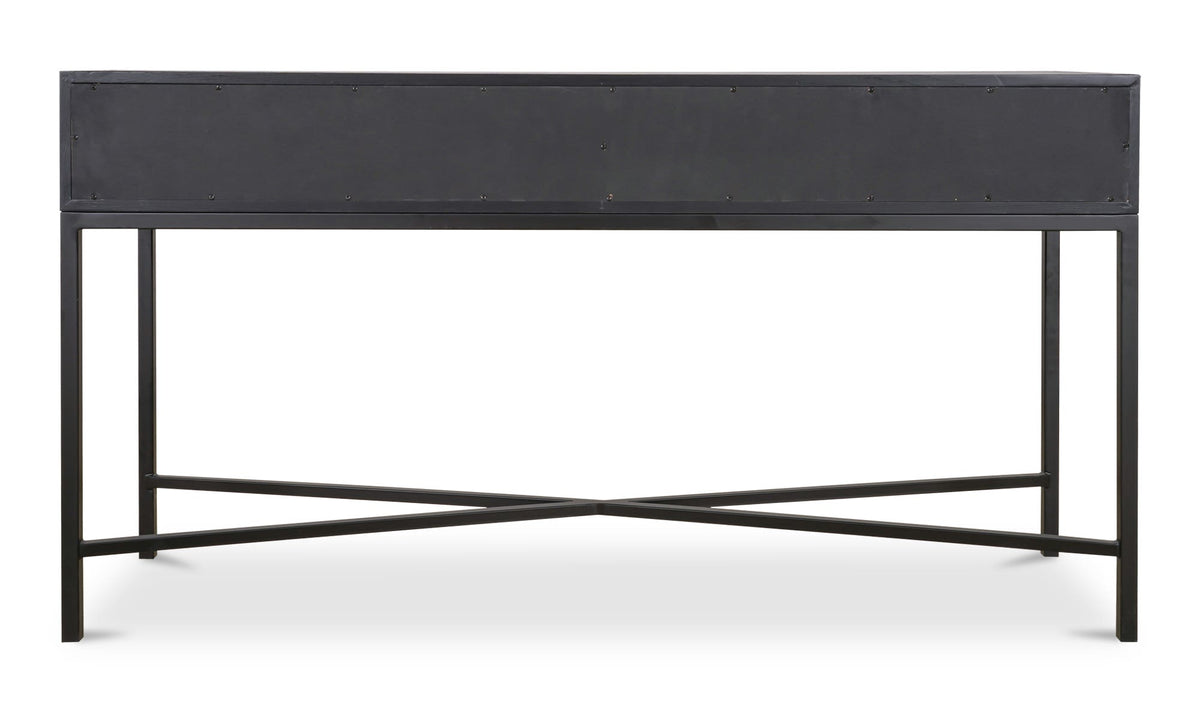 Moravia Console Table in Black, back view