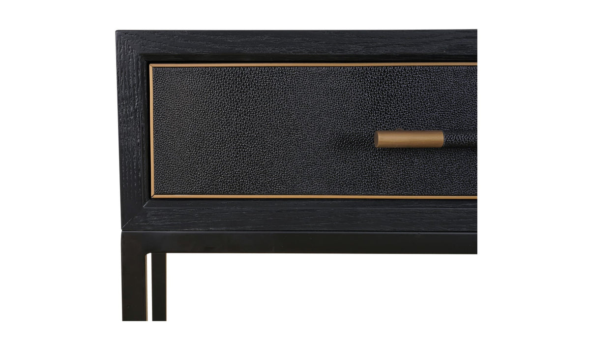 Moravia Console Table in Black, solid oak in detail