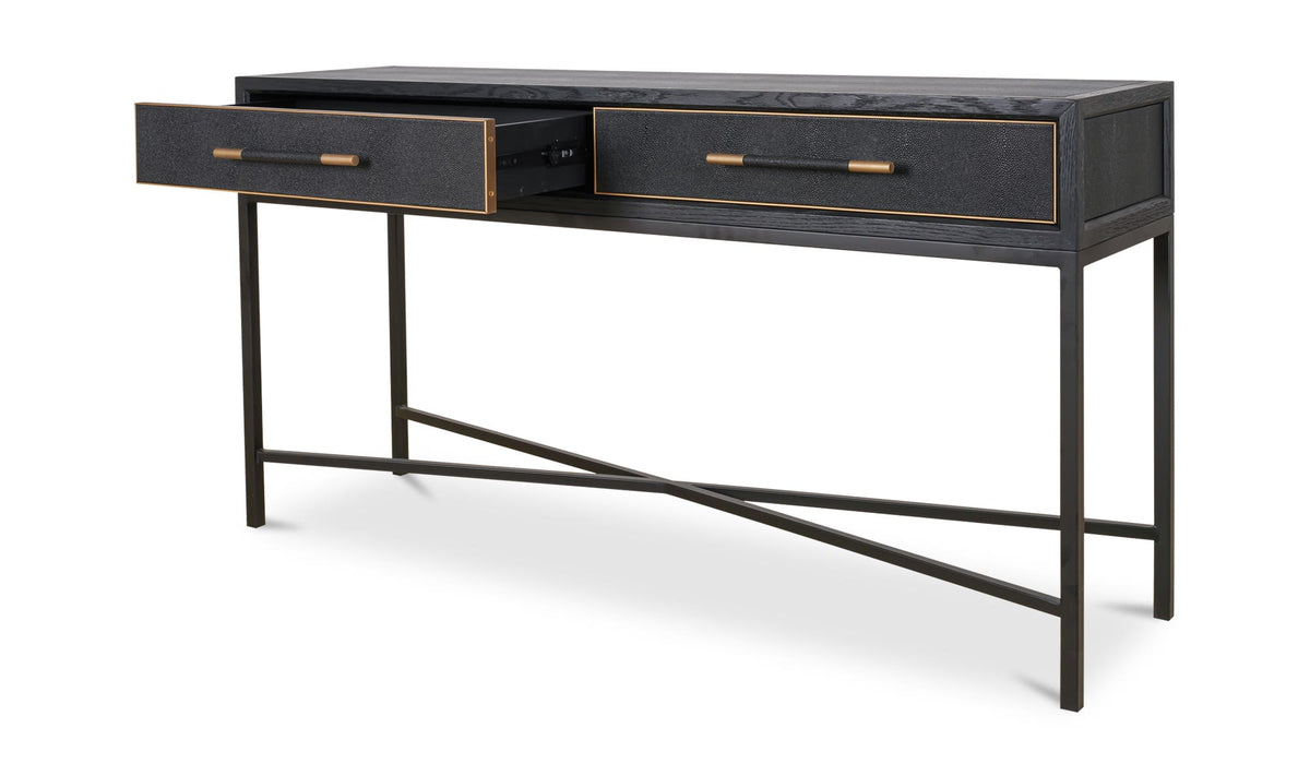 Moravia Console Table in Black, three-quarter view, view 2
