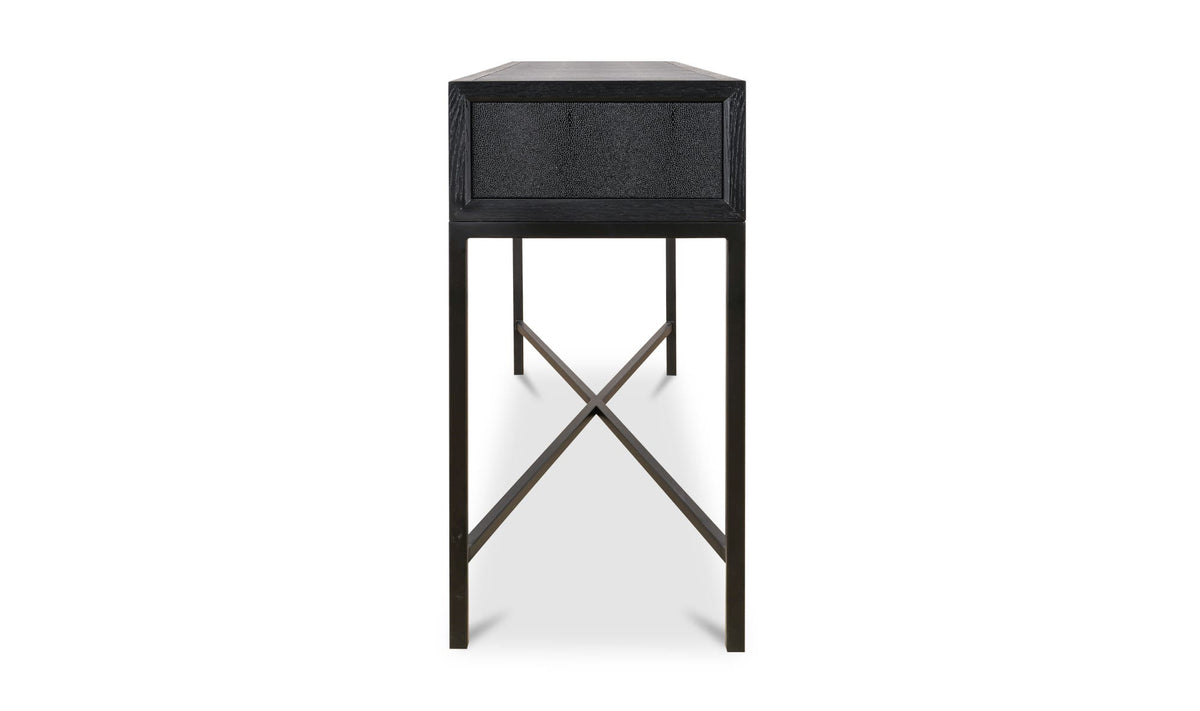 Moravia Console Table in Black, side profile