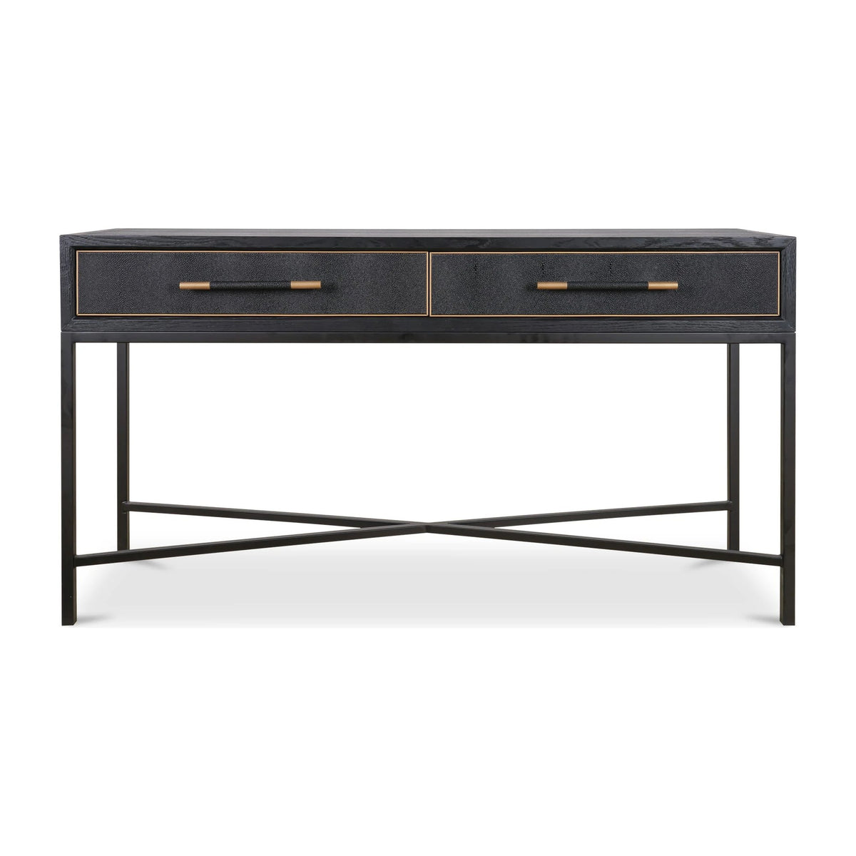 Moravia Console Table in Black, solid oak in, 59" × 15¾"