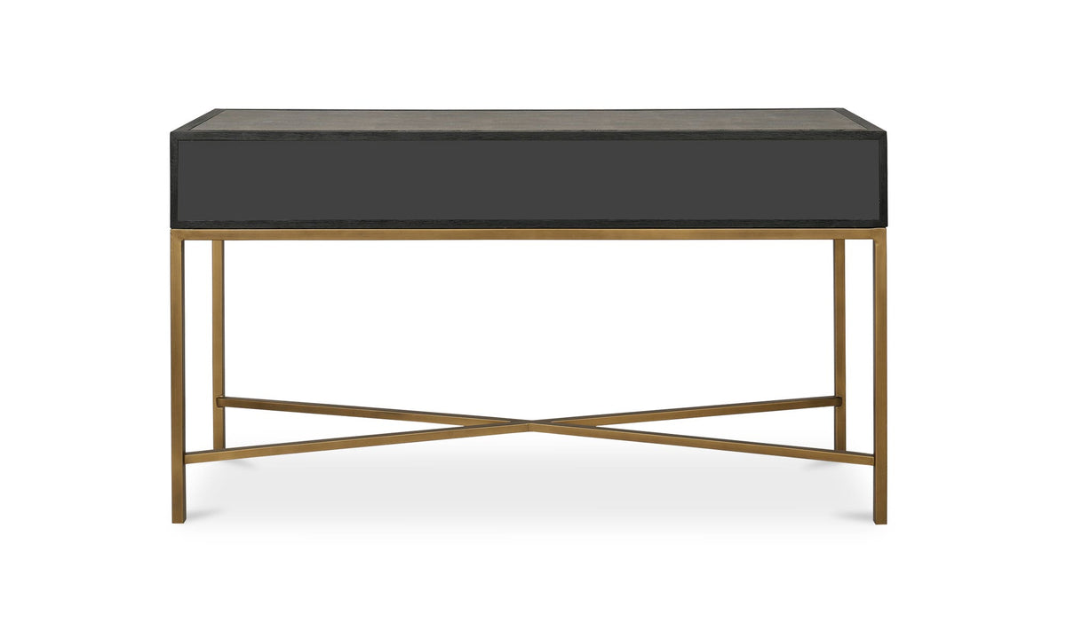 Moravia Console Table in Grey, shagreen patterned polyurethane detail, view 2
