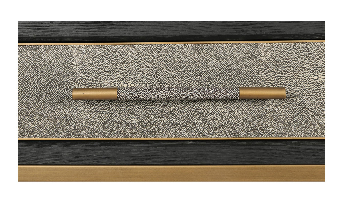 Moravia Console Table in Grey, shagreen patterned polyurethane detail, view 4