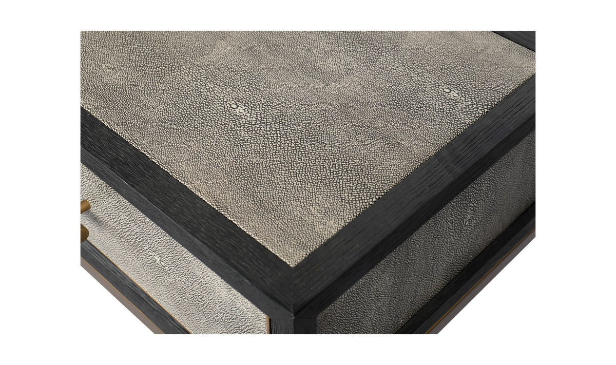 Moravia Console Table in Grey, shagreen patterned polyurethane detail, view 5