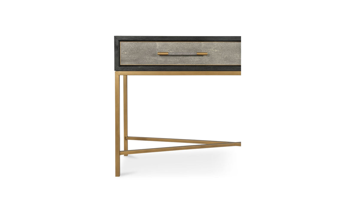 Moravia Console Table in Grey, shagreen patterned polyurethane detail, view 6