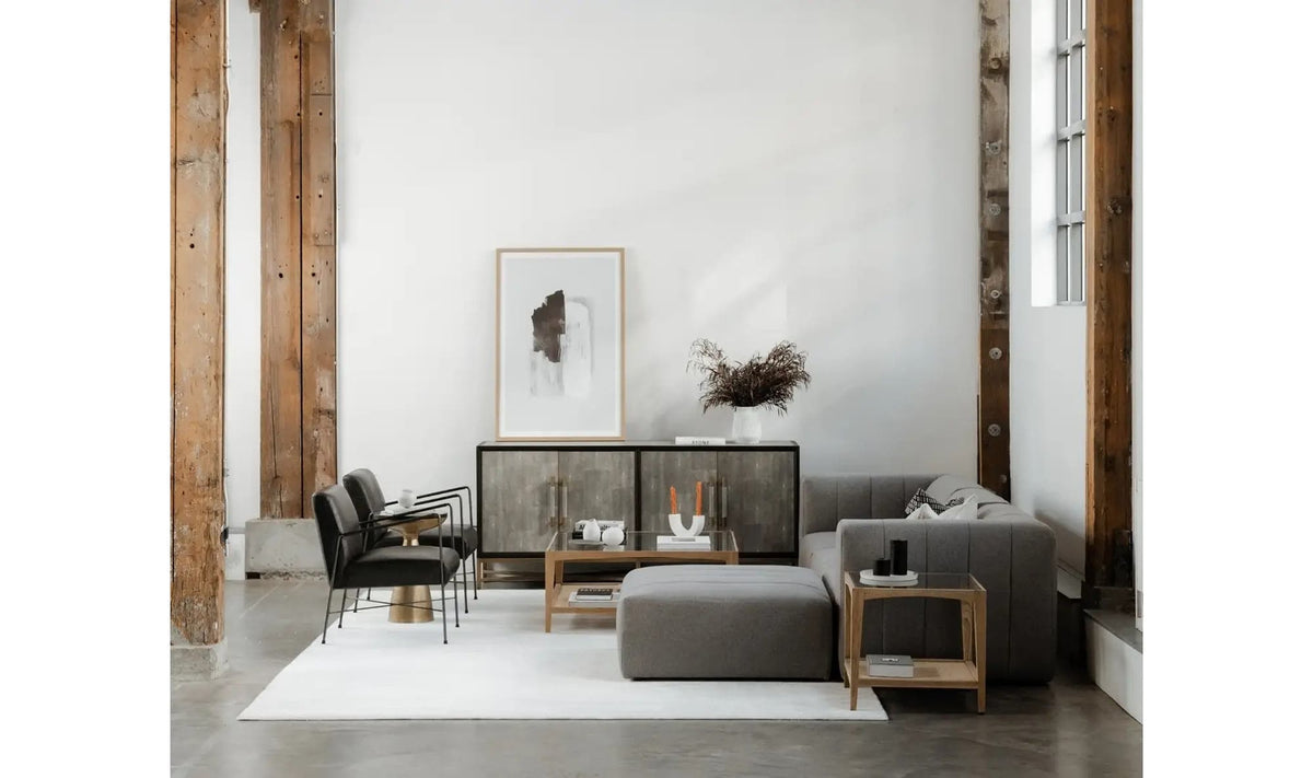 Hanover Coffee Table in Natural — styled in a living room
