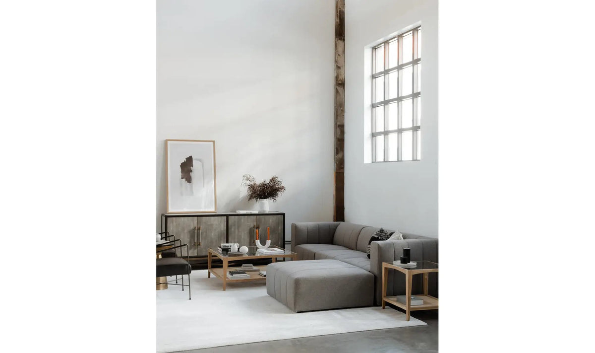 Hanover Coffee Table in Natural — styled in a living room