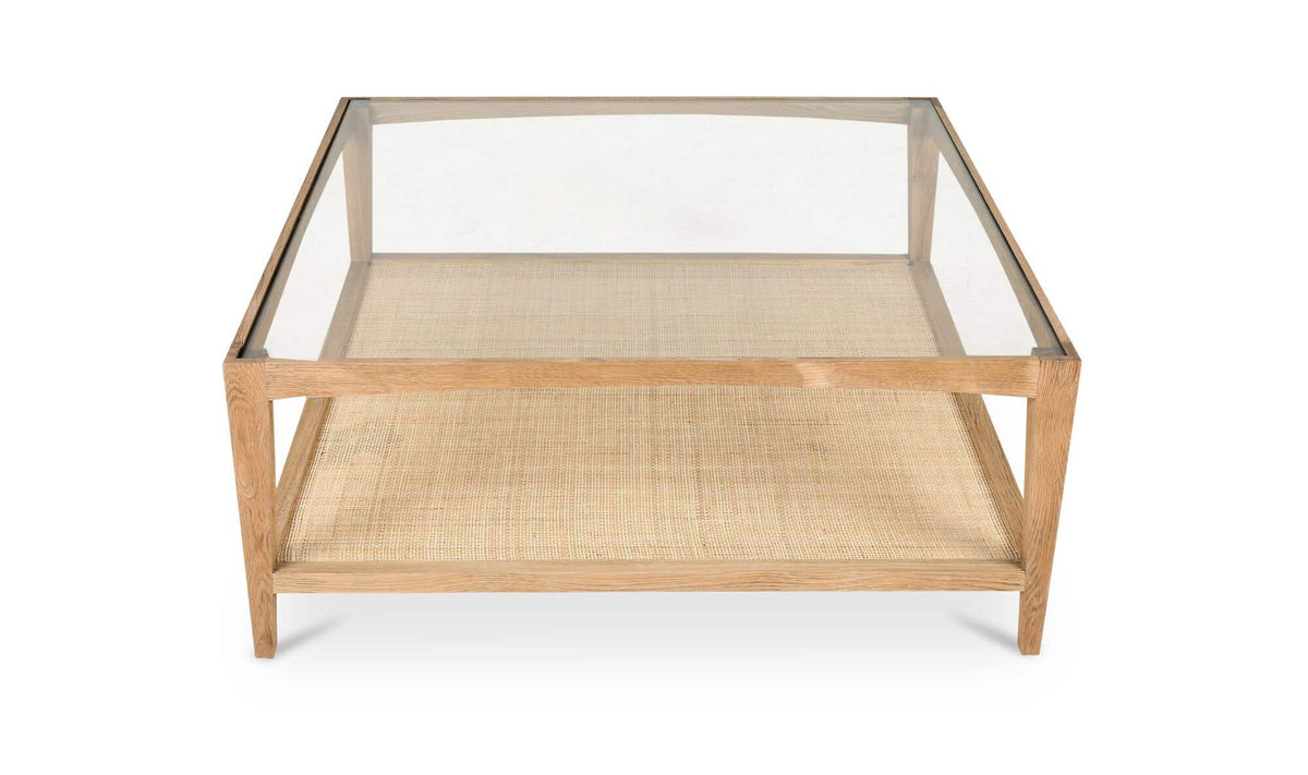 Hanover Coffee Table in Natural — solid oak frame, 39½" × 39½"