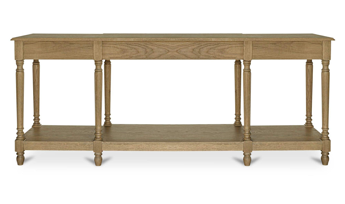 Mantua Console Table in Brown, back view