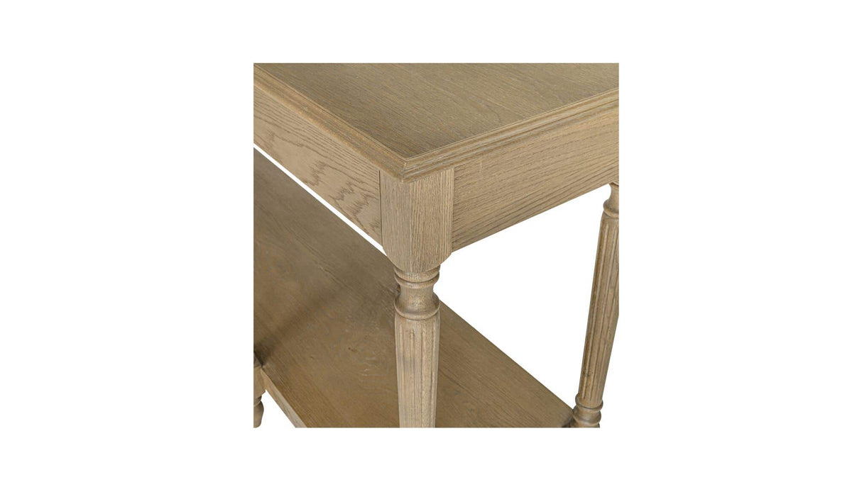 Mantua Console Table in Brown, solid oak frame and detail, view 2