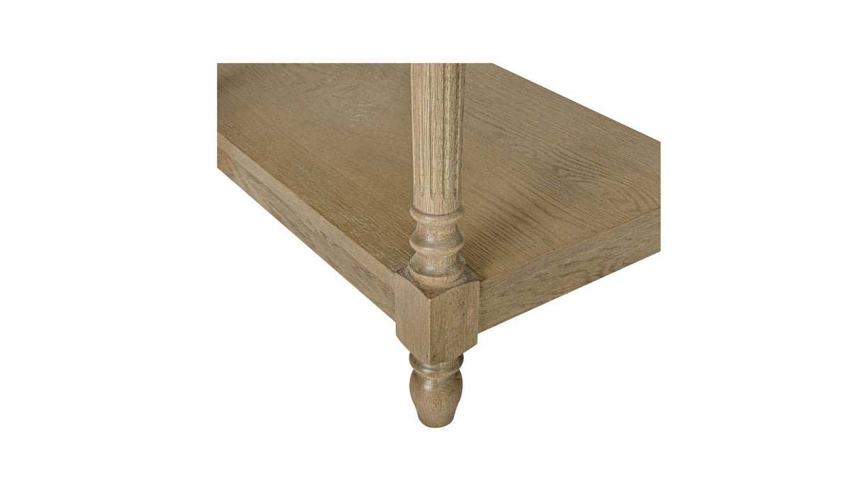 Mantua Console Table in Brown, solid oak frame and detail, view 3
