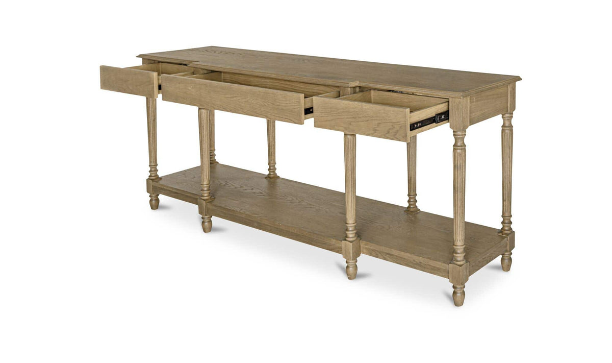 Mantua Console Table in Brown, three-quarter view, view 2
