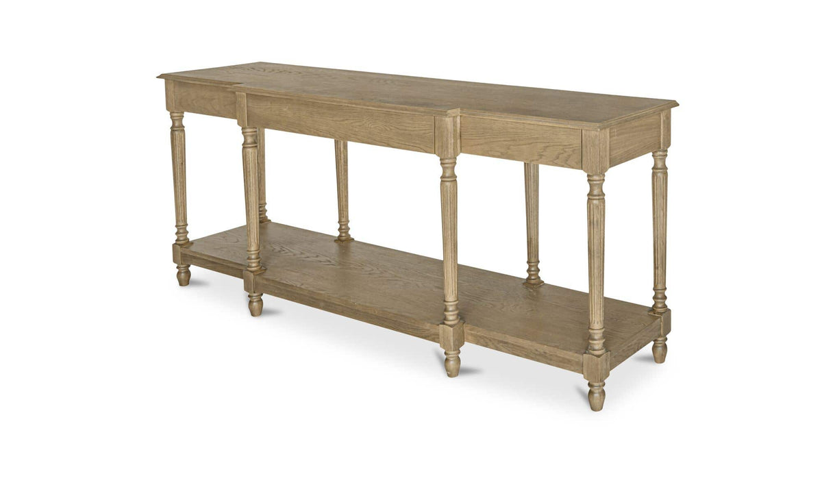 Mantua Console Table in Brown, three-quarter view