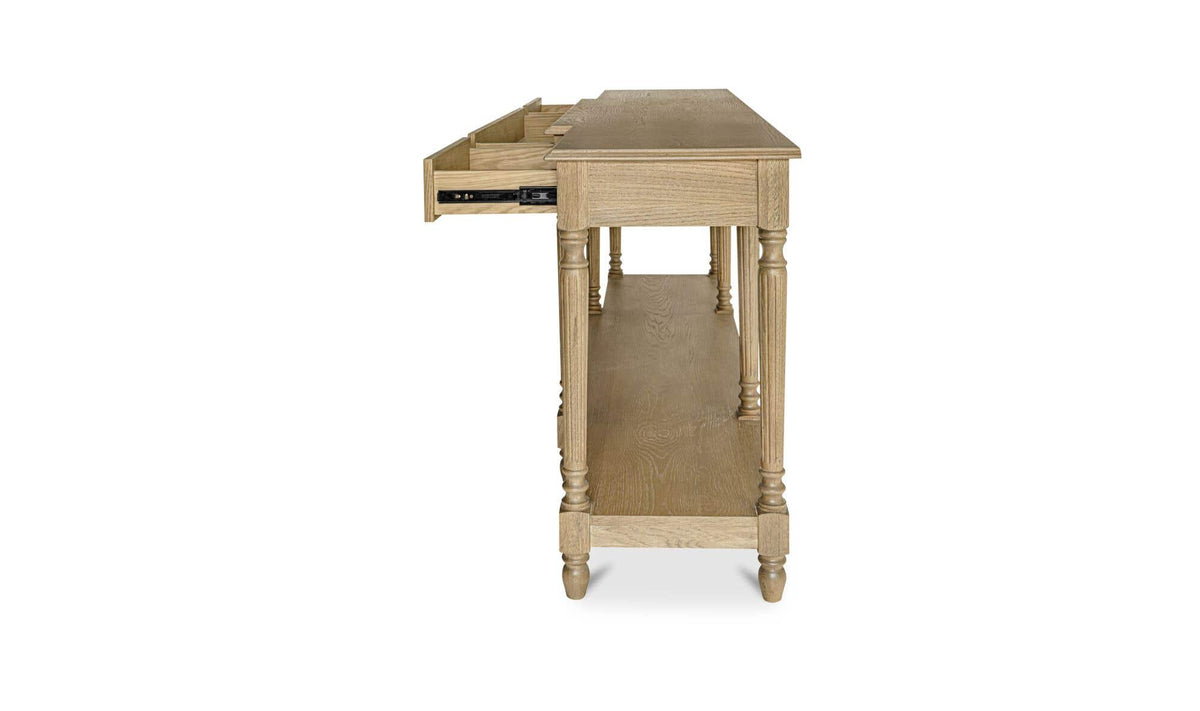 Mantua Console Table in Brown, side profile, view 2