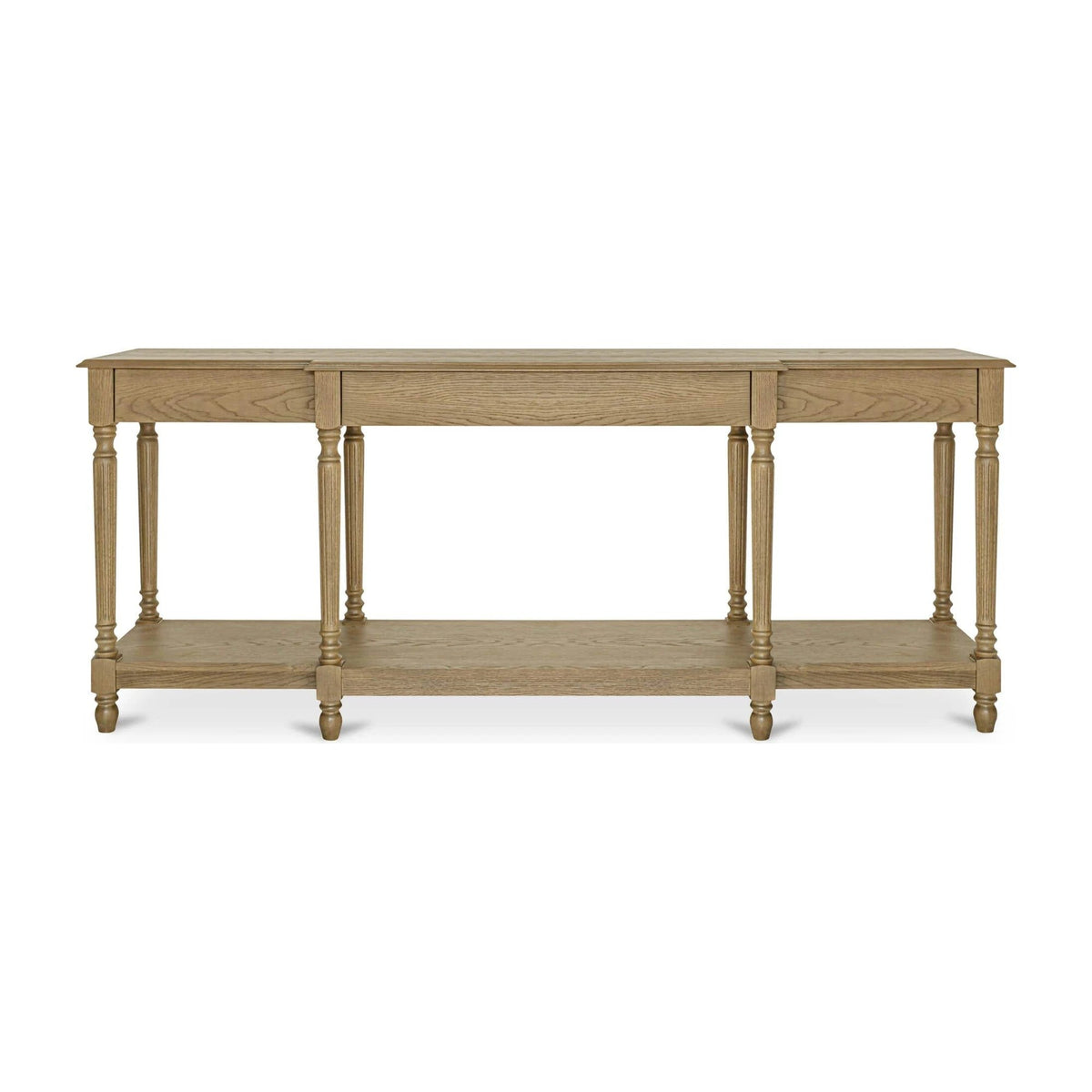 Mantua Console Table in Brown, solid oak frame and, 80" × 19½"