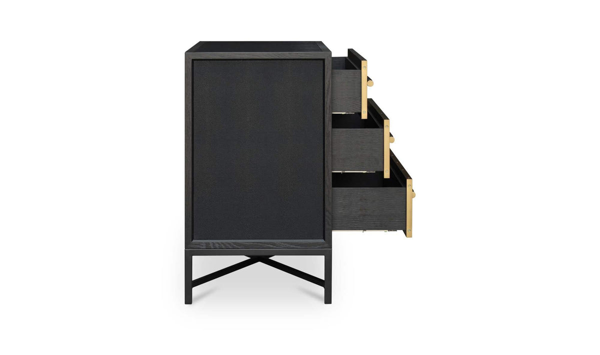 Moravia Chest in Black, side profile, view 2
