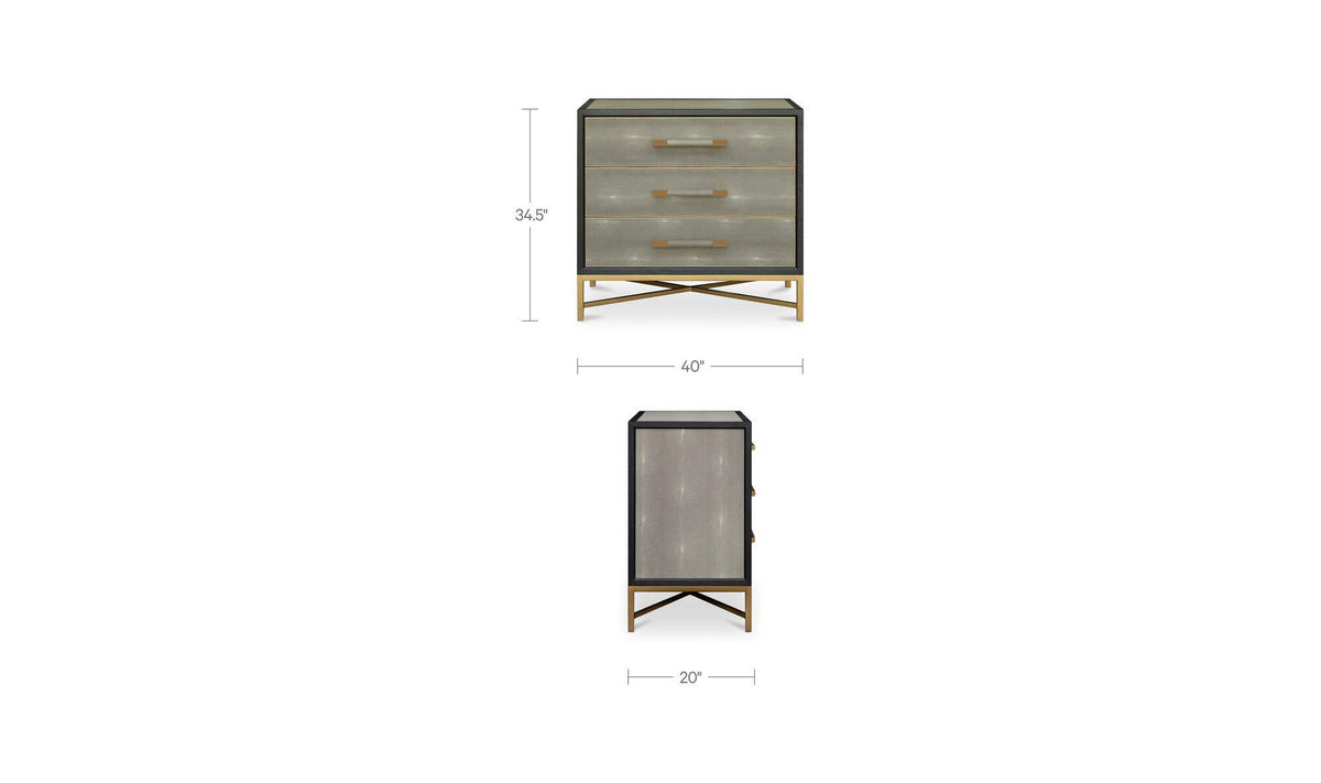 Moravia Chest in Grey, dimensions diagram, 40" × 20"