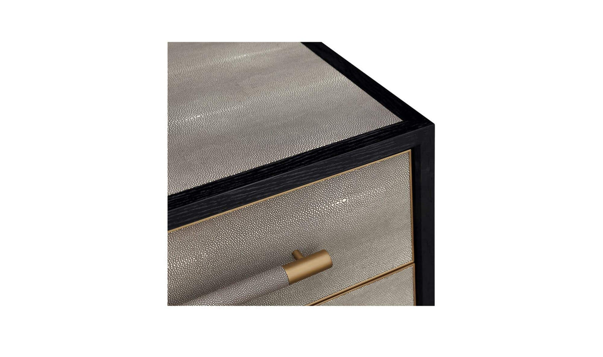 Moravia Chest in Grey, shagreen patterned pu detail, view 4