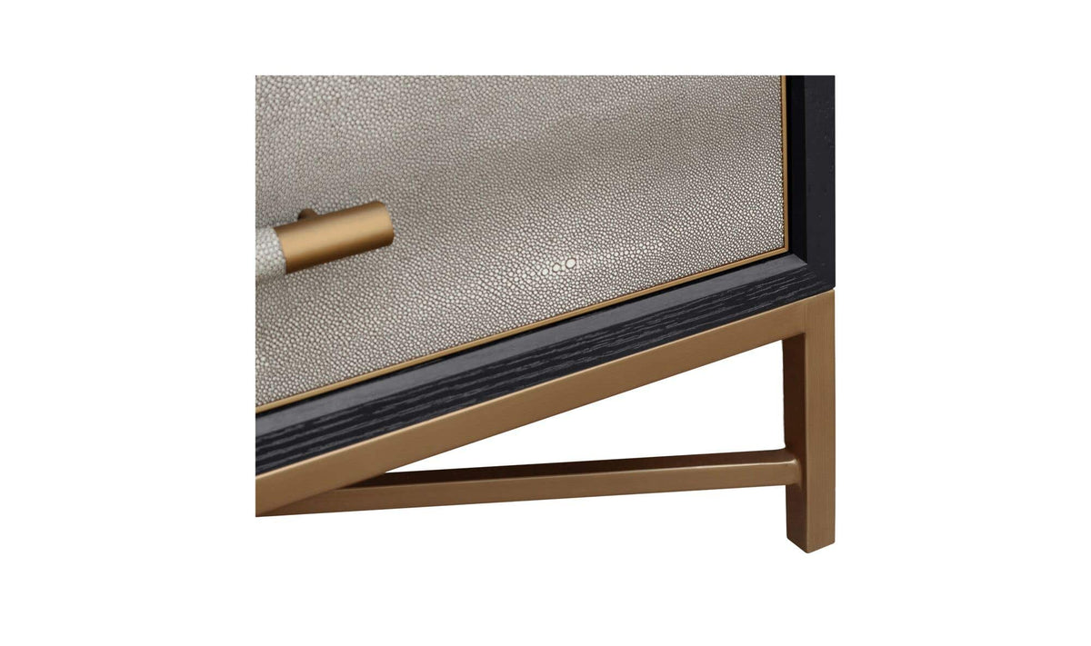Moravia Chest in Grey, shagreen patterned pu detail, view 5