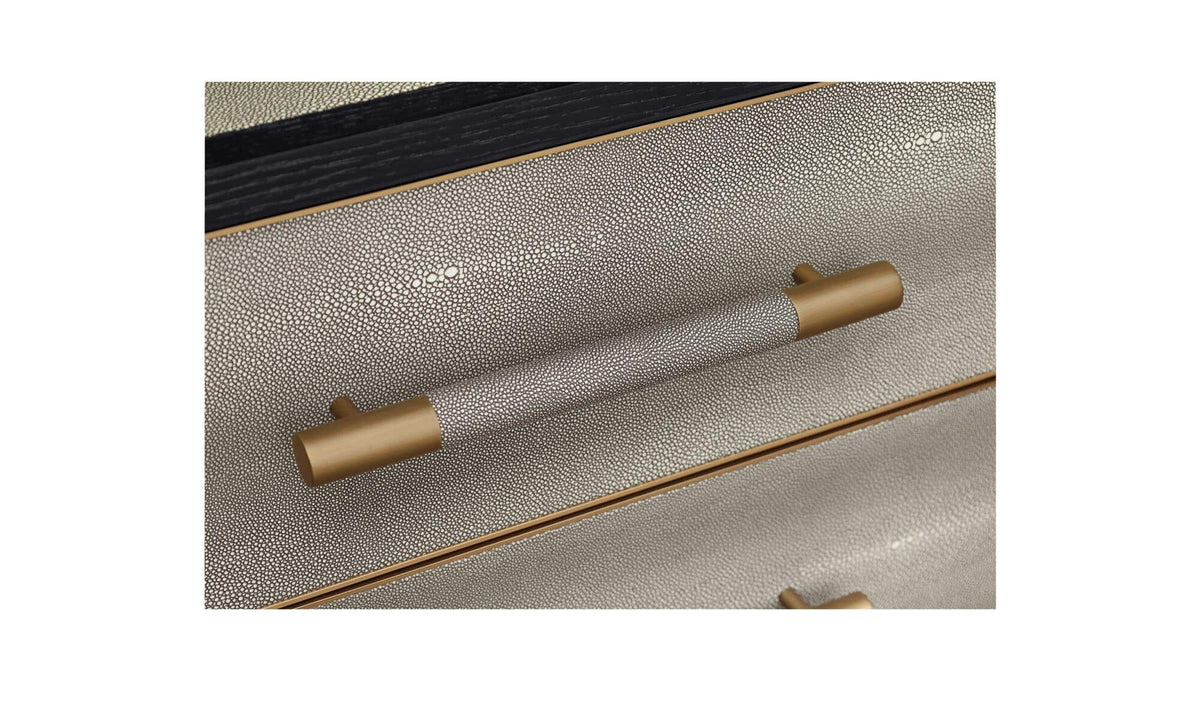 Moravia Chest in Grey, shagreen patterned pu detail, view 3
