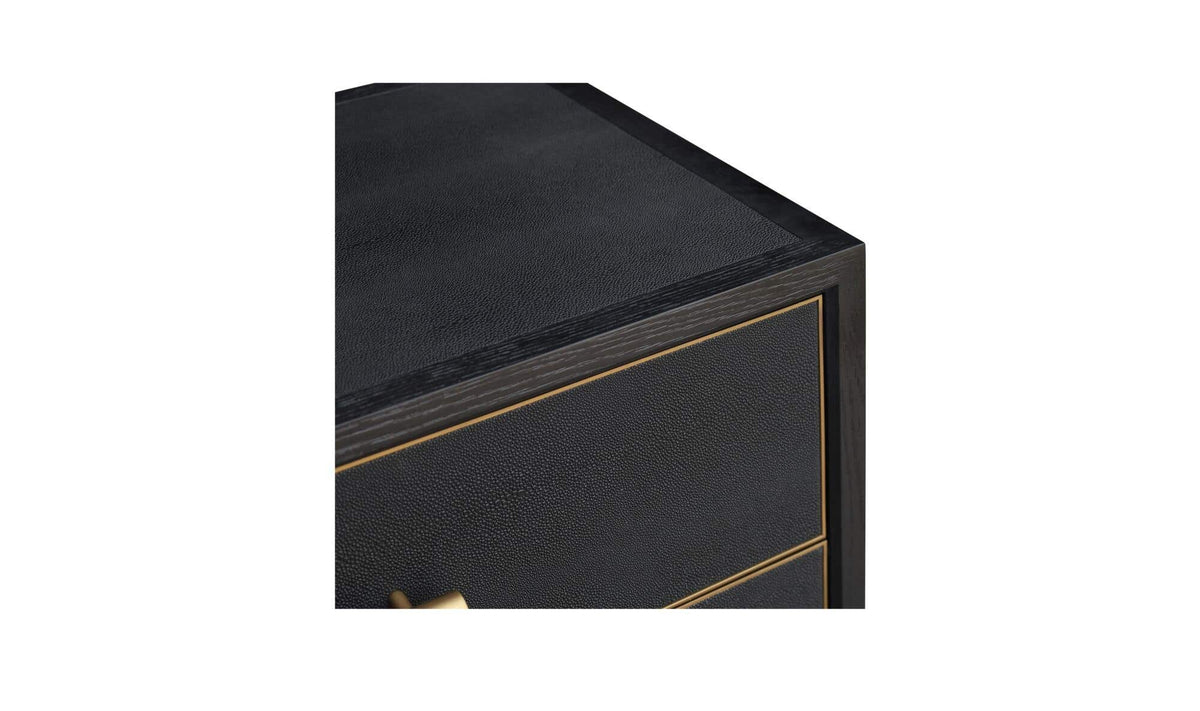 Moravia Dresser in Black, shagreen patterned pu detail, view 4