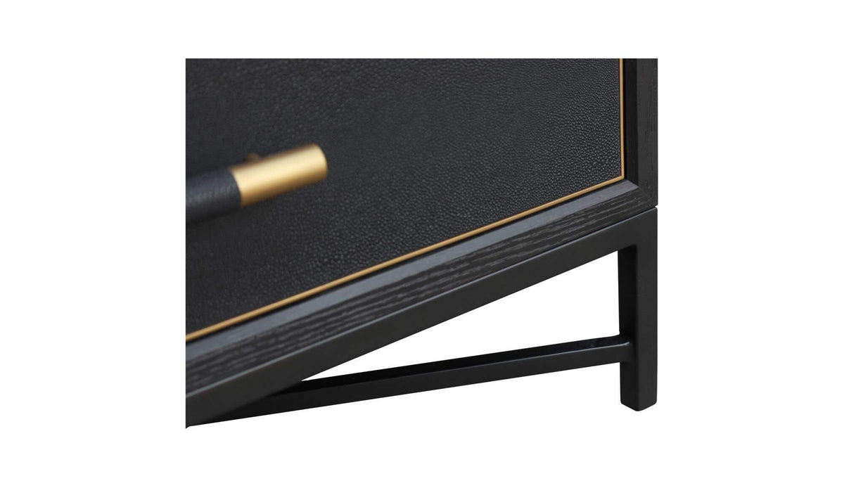 Moravia Dresser in Black, shagreen patterned pu detail, view 5