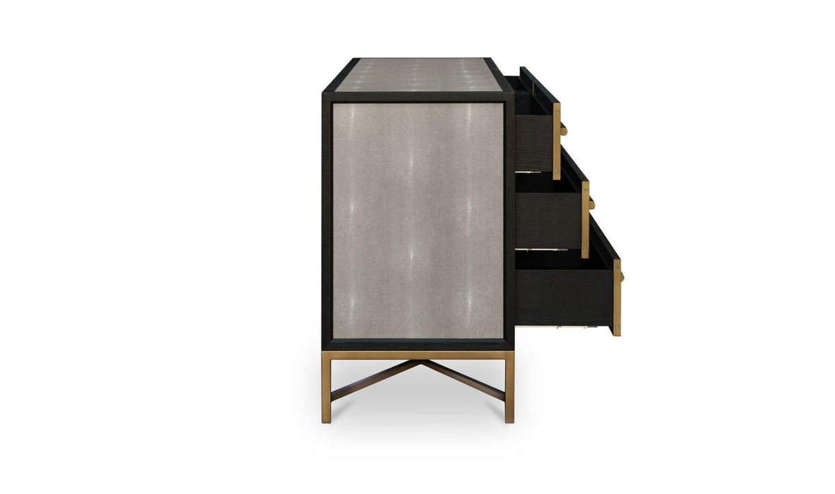 Moravia Dresser in Grey, side profile, view 2