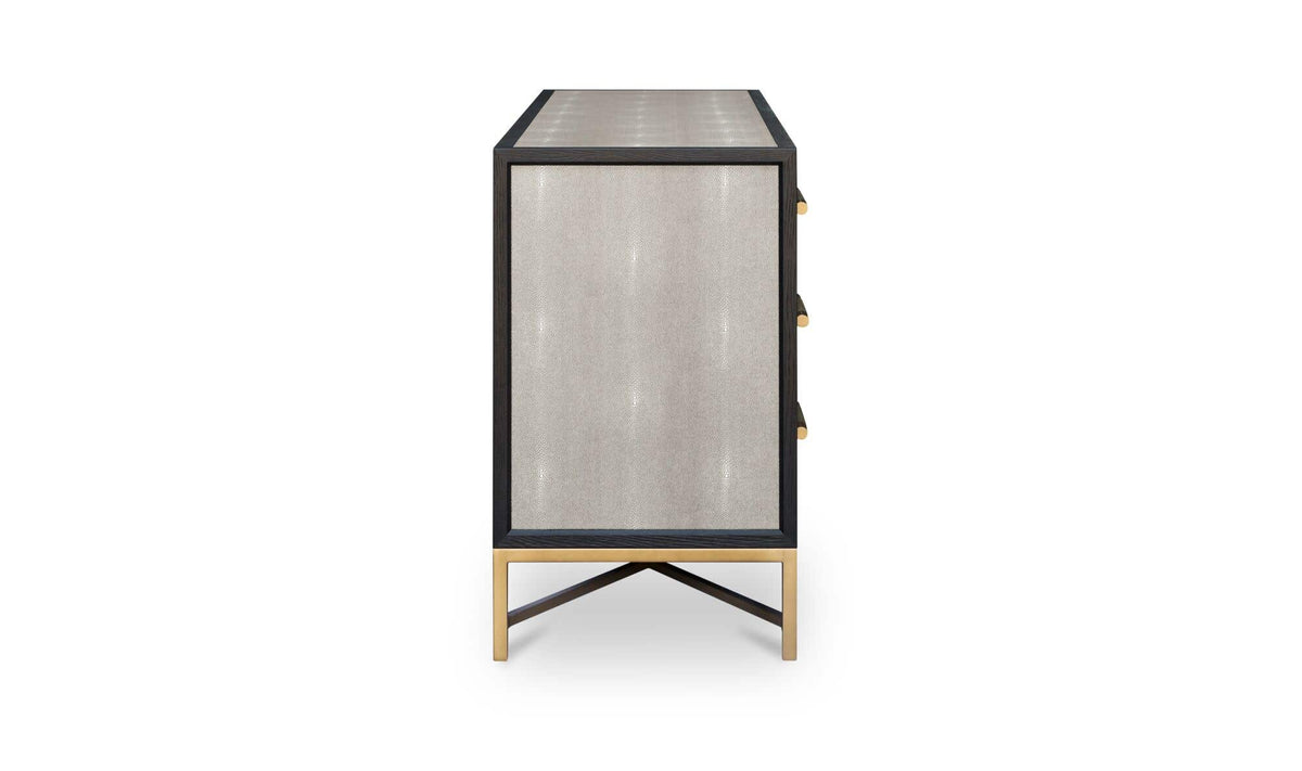 Moravia Dresser in Grey, side profile