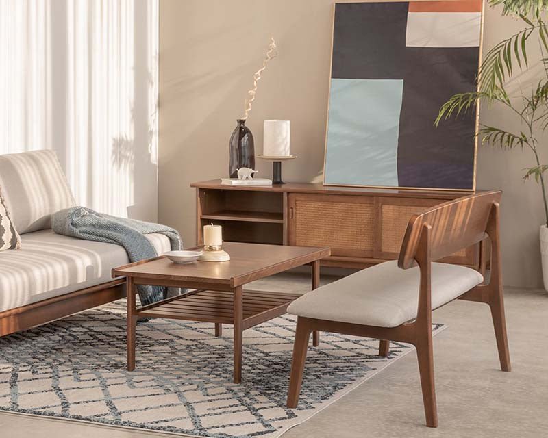 Vline 601 Natural Rubberwood Dining Bench - Altera