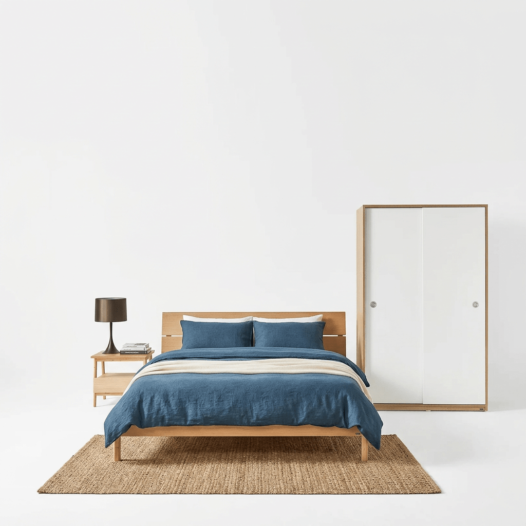 Vline Vienna Bedroom Combo: Sliding Wardrobe and Bed - Altera