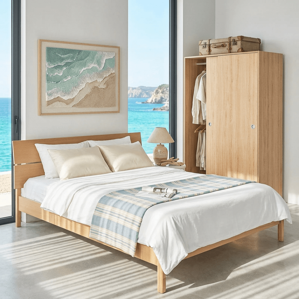 Vline Vienna Bedroom Combo: Sliding Wardrobe and Bed - Altera