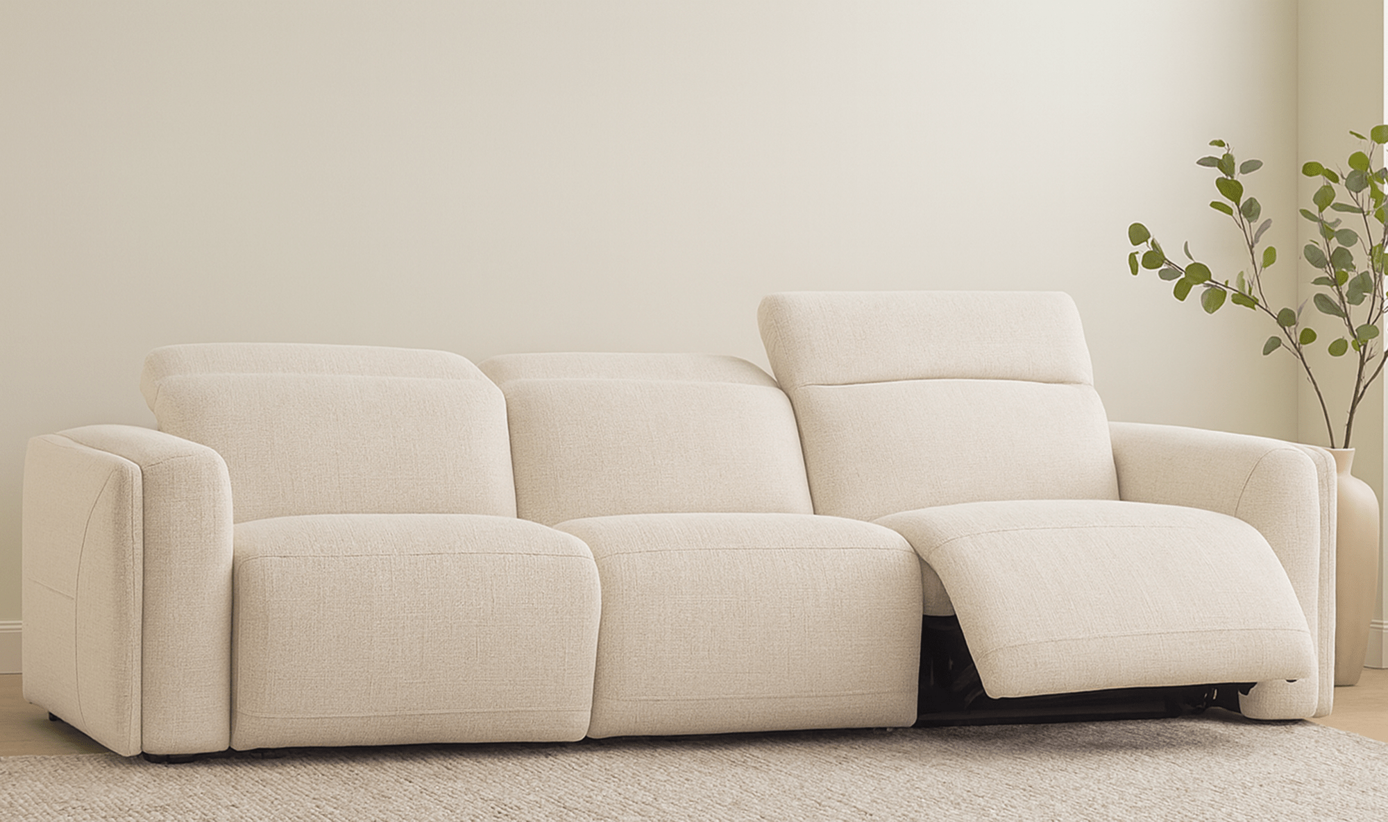 Wandsbek Power Recliner Sofa Flecked Oat